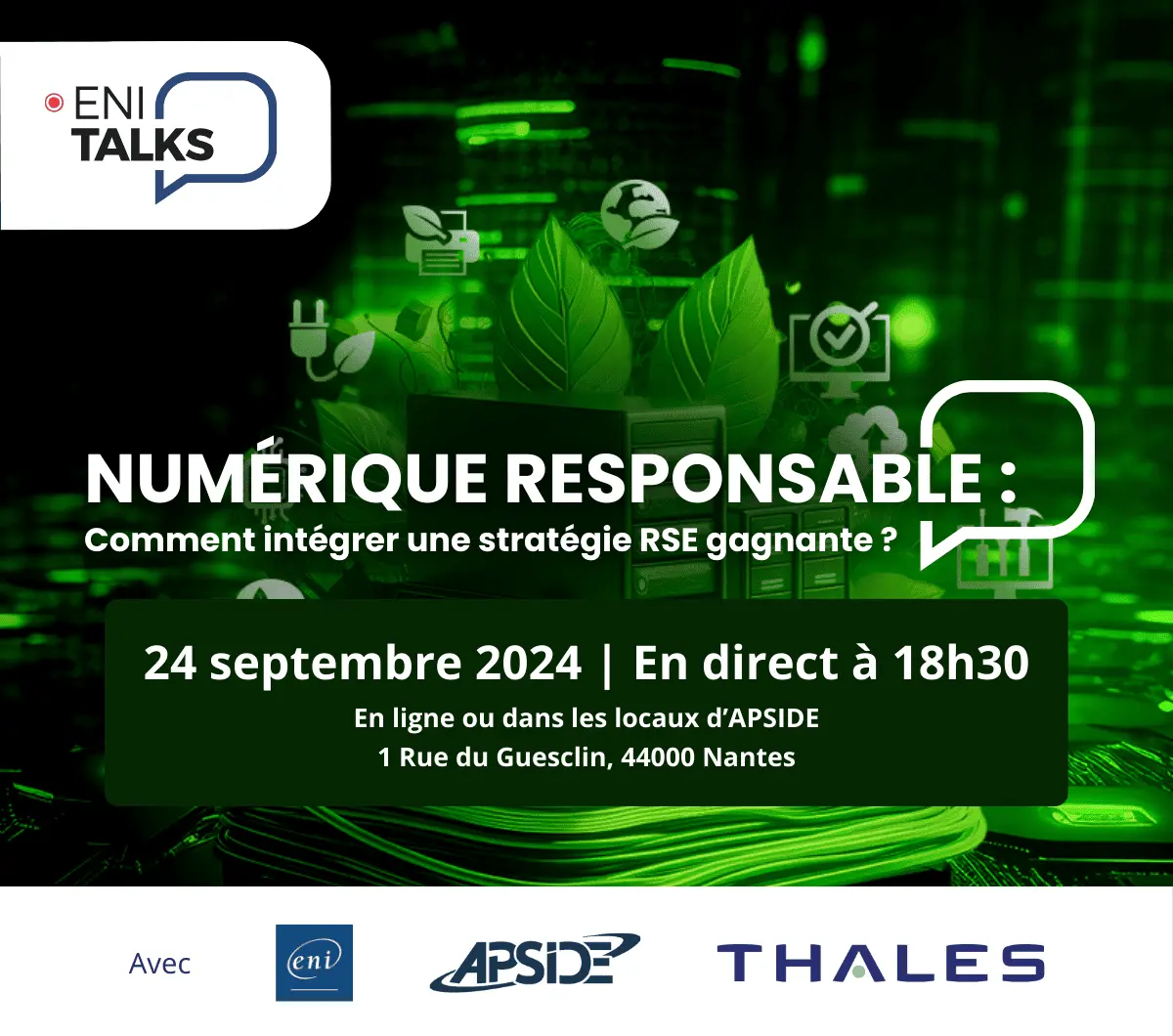 Nantes Digital Week - ENI Talks Numérique Responsable : comment intégrer une stratégie RSE gagnante ?