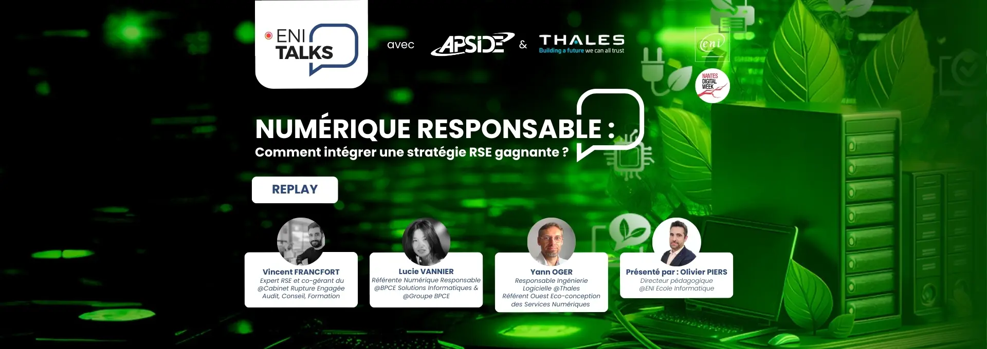 Actualités Webinaires - Replay ENI Talks Numérique Responsable