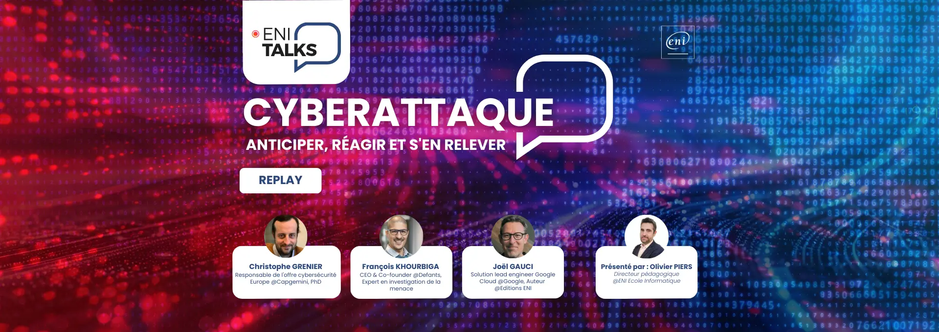 Actualités Webinaires - Replay ENI Talks Cyberattaque